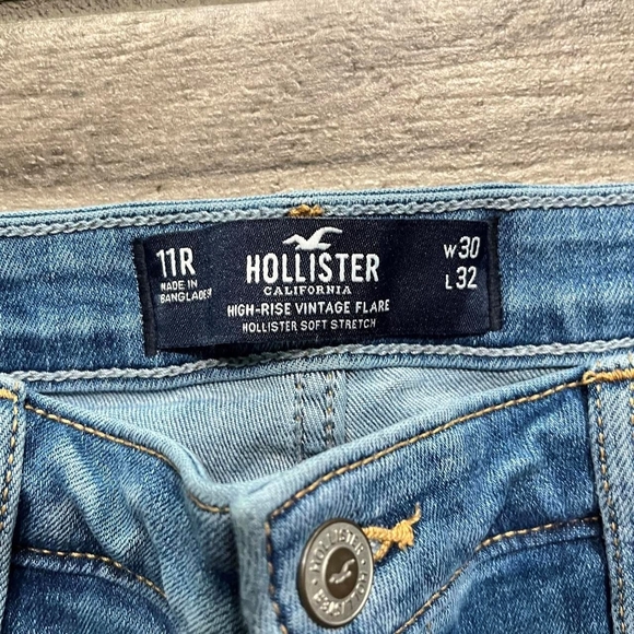 Hollister Light Blue Distressed Flare Jeans - Picture 2 of 2